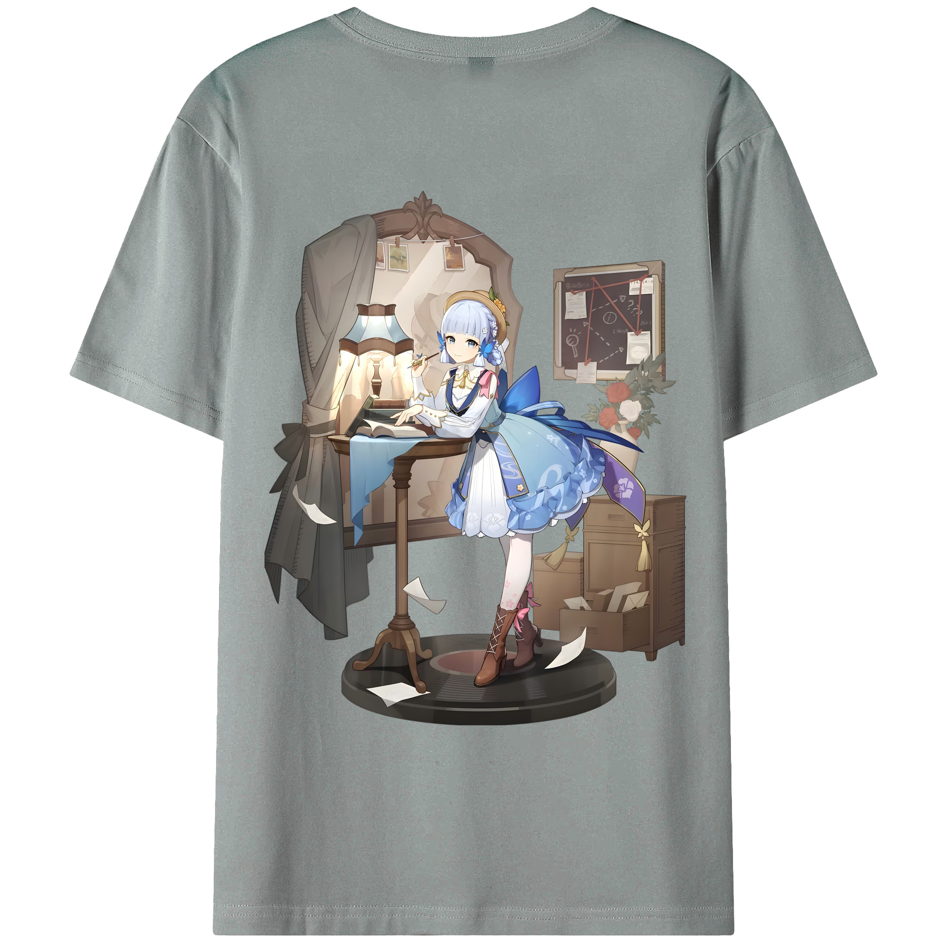 げんし神 神里綾華 神宮寺レン genshin Kamimiya Ren 綿100％ メンズ半袖Tシャツ（バックプリント） 通気性